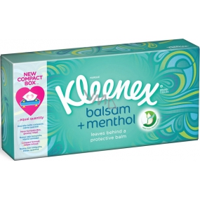 Kleenex Balsam + Menthol hygienické kapesníky s vůní mentolu v krabičce 3 vrstvý 72 kusů