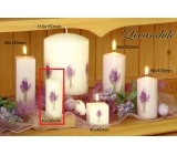 Lima Květina Levandule vonná svíčka světle fialová s obtiskem levandule válec 40 x 90 mm 1 kus