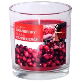 Bolsius Aromatic Lovely Cranberry - Půvabná Brusinka vonná svíčka ve skle 72 x 80 mm 320 g doba hoření 39 hodin