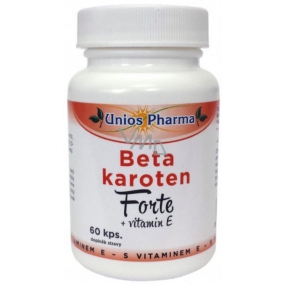 Uniospharma Beta Karoten Forte s vitaminem E přispívá k normální funkci imunitního systému, sliznic, zraku a pokožky doplněk stravy 60 kapslí