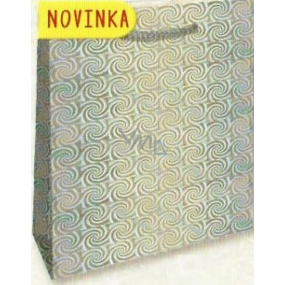 Nekupto Dárková papírová taška hologram 23 x 18 x 10 cm Stříbrná 123 02 THM