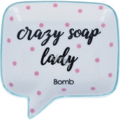Bomb Cosmetics Crazy Soap Lady Soap Dish Keramická miska na mýdlo 12,5 x 12,5 cm