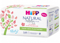 HiPP Babysanft Natural Sensitive čisticí vlhčené ubrousky pro děti bez mikroplastů 2 x 60 kusů