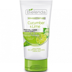 Bielenda Bouquet Nature Cucumber & Lime 3v1 čistící gel a sérum s okurkou a limetkou 150 g