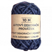 Albi Jutový dekorační provázek Modrý 10 m