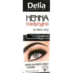 Delia Cosmetics Henna barva na obočí a řasy Černá 2 g