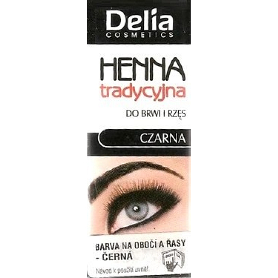 Delia Cosmetics Henna barva na obočí a řasy Černá 2 g