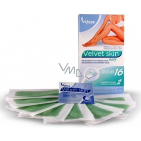 Vipera Velvet depilační pásky na tělo, 6 kusů + 2 podepilační ubrousky