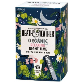 Heat & Heather Bio Pro dobrý spánek Heřmánek, máta, kozlík lékařský, chmel čaj 20 sáčků x 1 g