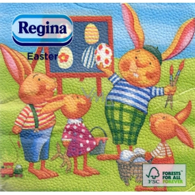 Regina Papírové ubrousky 1 vrstvé 33 x 33 cm 20 kusů Velikonočví Zajíčci