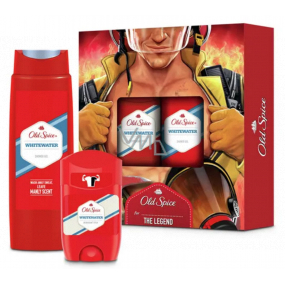 Old Spice White Water antiperspirant deodorant stick 50 ml + 2v1 sprchový gel na tělo a vlasy 250 ml, kosmetická sada pro muže