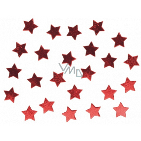 Hvězdy dřevěné červené 2,5 cm 24 kusů
