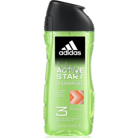 Adidas Active Start 3in1 sprchový gel na tělo, vlasy a pleť pro muže 250 ml