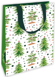 Nekupto Dárková papírová taška s ražbou 17,5 x 11 x 8 cm Vánoční stromečky