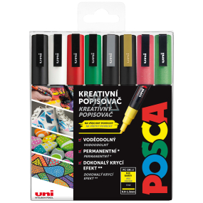 Posca Univerzální sada akrylátových popisovačů 0,9 - 1,3 mm mix vánočních barev 8 kusů PC-3M