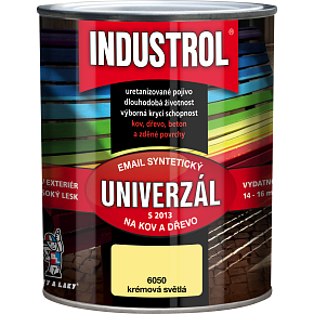 Industrol S2013 univerzál lesk vrchní barva na kov a dřevo, 6050 světle krémová, 750 ml