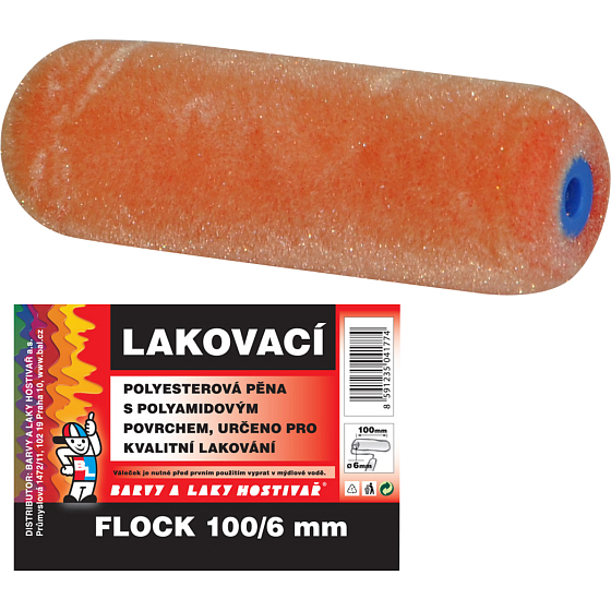 BARVY A LAKY HOSTIVAŘ Moltopren Flock váleček na malování pro držák 6 mm, 100 mm, 2x kulacený