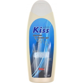 Mika Kiss Silver for Men Sport 2v1 sprchový gel a šampon na vlasy 400 ml