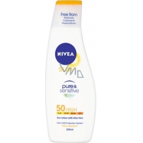 Nivea Sun Pure & Sensitive SPF50+ mléko na opalování 200 ml