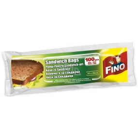 Fino Sandwich Bags svačinové sáčky s klipsem, 7 µm, 18 x 28 cm, 100 kusů
