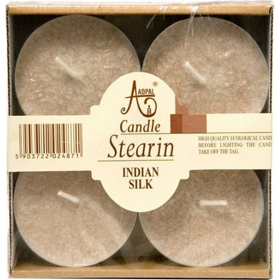 Adpal Stearin Maxi Indian Silk - Indické hedvábí vonné čajové svíčky 4 kusy