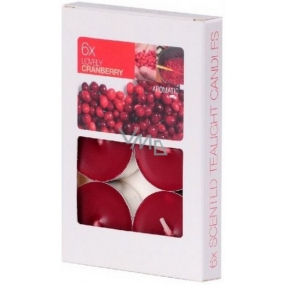 Bolsius Aromatic Lovely Cranberry - Půvabná Brusinka vonné čajové svíčky 6 kusů, doba hoření 4 hodiny