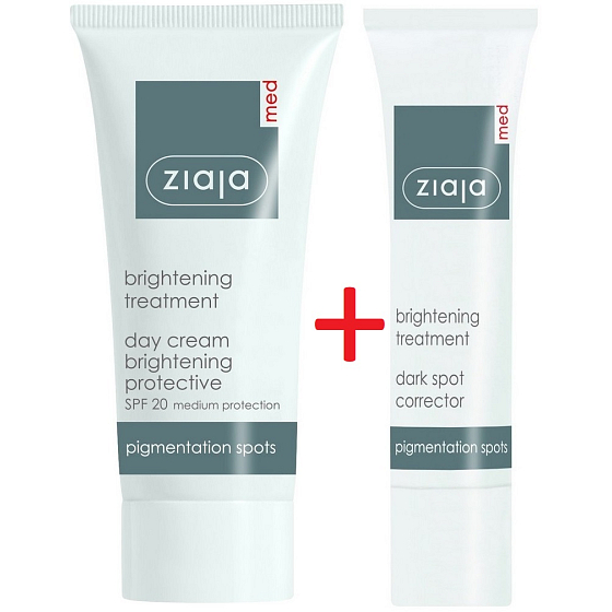 Ziaja Med Whitening Care rozjasňující ochranný denní krém proti pigmentovým skvrnám 50 ml + Med Whitening Care korektor proti pigmentovým skvrnám 30 ml, duopack