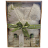 Baylis & Harding Ovesné vločky, Mléko, Med tekuté tělové mýdlo 100 ml + tělové mléko 100 ml + krystalky pro koupel nohou 75 g + bílý bavlněný župan, kosmetická sada