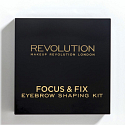 Makeup Revolution Focus & Fix Brow Kit sada na úpravu obočí Medium Dark 5,8 g