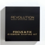 Makeup Revolution Focus & Fix Brow Kit sada na úpravu obočí Medium Dark 5,8 g