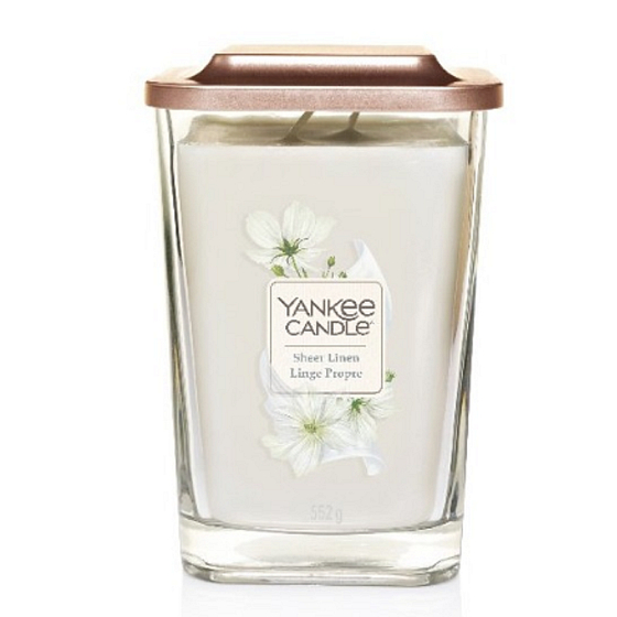 Yankee Candle Sheer Linen - Čisté prádlo sojová vonná svíčka Elevation velká sklo 2 knoty 552 g