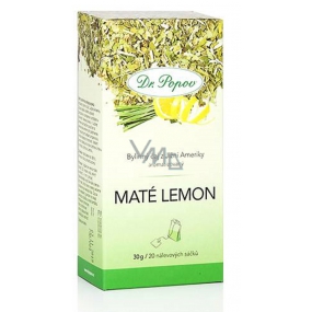 Dr. Popov Maté lemon bylinný čaj z Jižní Ameriky, aromatizovaný 30 g, 20 nálevových sáčků á 1,5 g