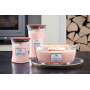 WoodWick Pressed Blooms & Patchouli - Drcené květy a pačuli vonná svíčka s dřevěným knotem a víčkem sklo malá 85 g