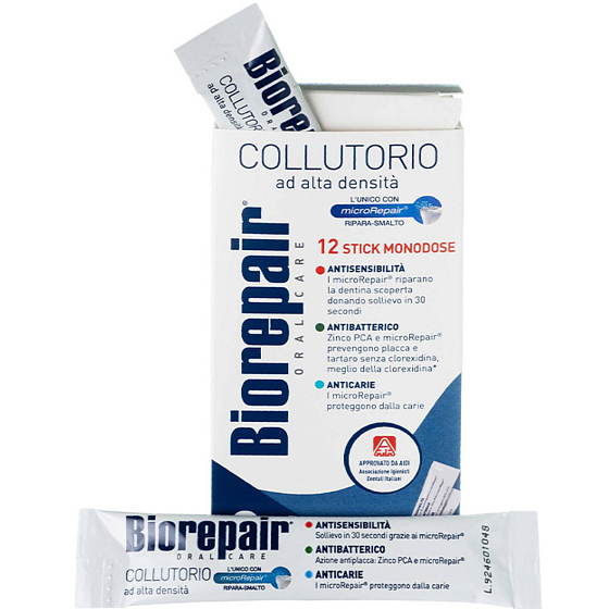 Biorepair Collutorio 3v1 antibakteriální ústní voda v sáčku 12 x 12 ml
