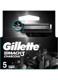 Gillette Mach3 Charcoal náhradní hlavice 5 kusů, pro muže
