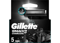 Gillette Mach3 Charcoal náhradní hlavice 5 kusů, pro muže