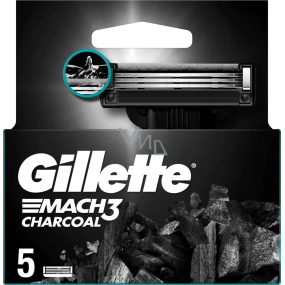 Gillette Mach3 Charcoal náhradní hlavice 5 kusů, pro muže