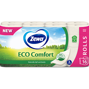 Zewa ECO Comfort 3vrstvý toaletní papír, 16 rolí, 19,3 m role Zewa ECO Comfort 3vrstvý toaletní papír, 16 rolí, 19,3 m role