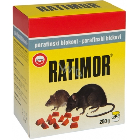 Ratimor parafínové bloky jed na hubení hlodavců s vysokou odolností proti vlhkosti 250 g