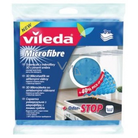 Vileda 3D Mikrohadřík se stříbrnými vlákny Odor - Stop 34 x 31 cm 3 kusy