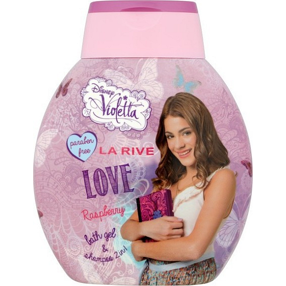 Disney Violetta Raspberry 2v1 šampon a koupelové mléko pro dívky 250 ml