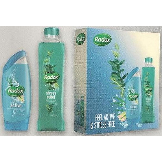 Radox Feel Active sprchový gel 250 ml + Feel Stress Relief pěna do koupele 500 ml, kosmetická sada