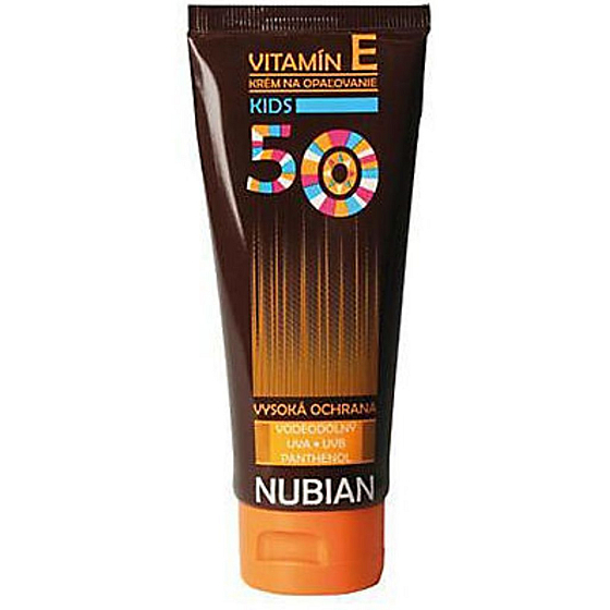 Nubian F50 vitamín E Voděodolný krém na opalování pro děti 100 g tuba