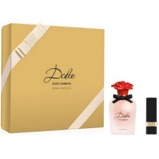 Dolce & Gabbana Dolce Rosa Excelsa parfémovaná voda pro ženy 50 ml + Dolce Flirt rtěnka, dárková sada