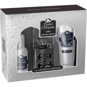 Tesori d Oriente Muschio Bianco toaletní voda 100 ml + sprchový gel 250 ml + lucerna, pro ženy dárková sada