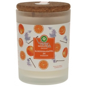 Air Wick Essential Oils Blood Orange & Incense - Pomeranč a vonná tyčinka vonná svíčka sklo 185 g