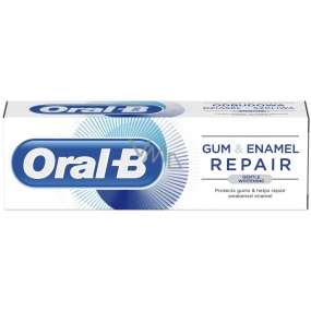 Oral-B Gum & Enamel Repair Gentle Whitening zubní pasta pro citlivé zuby, vlastnosti: s bělicím účinkem, ochrana dásní, ochrana skloviny a ochrana před zubním kazem 75 ml