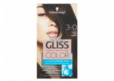 Schwarzkopf Gliss Color barva na vlasy 3-0 Hnědý 2 x 60 ml