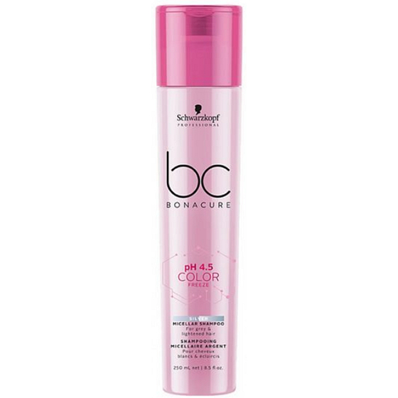 Schwarzkopf Professional BC Bonacure pH 4.5 Color Freeze Silver Micellar stříbrný šampon pro eliminaci žlutých tónů 250 ml