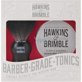 Hawkins & Brimble Men krém na holení 100 ml + štětka na holení, kosmetická sada pro muže